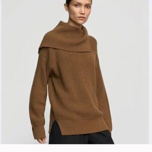 Modern Citizen Ezra Organic Cotton-Wool Foldover-Collar Sweater